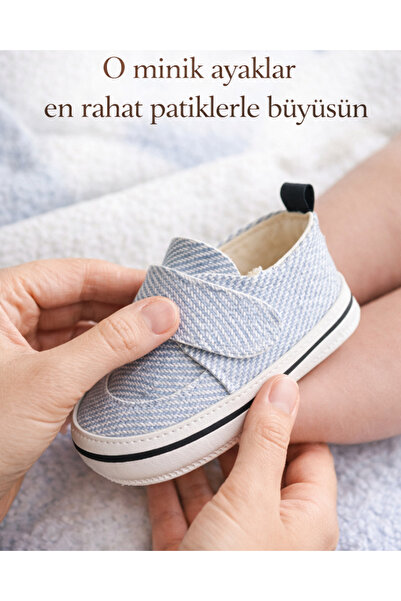 moukou Baby Boy Booties Shoes with Velcro Fasteners, Size 17-18-19