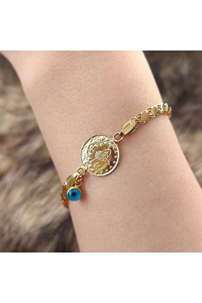 Altınbeyi 22 Ayar Reşat Çeyrekli 14 Ayar Pullu Zincirli Bileklik