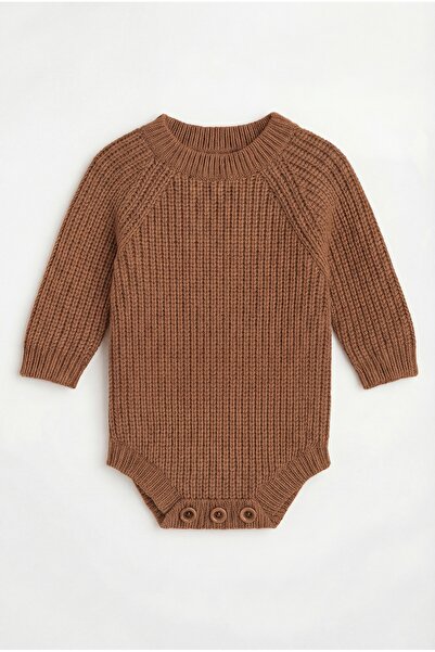 Babily Baby Knitted Knitwear Bodysuit Long Sleeve Buttoned Unisex Knitbody