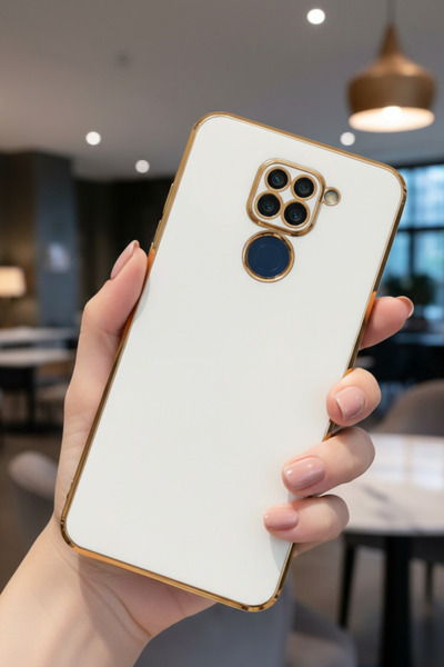 AQUA AKSESUAR Xiaomi Redmi Note 9 Uyumlu Parlak Altın Kenarlı Kamera Korumalı...
