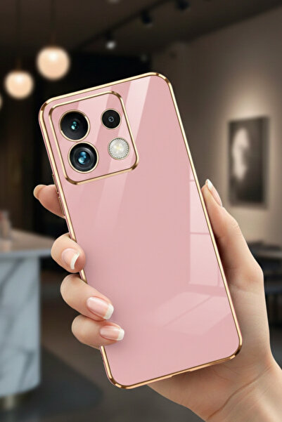 AQUA AKSESUAR Xiaomi Redmi Note 13 Pro 5G Uyumlu Parlak Altın Kenarlı Kamera ...