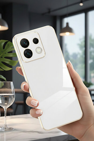 AQUA AKSESUAR Xiaomi Redmi Note 13 Pro 5G Uyumlu Parlak Altın Kenarlı Kamera ...