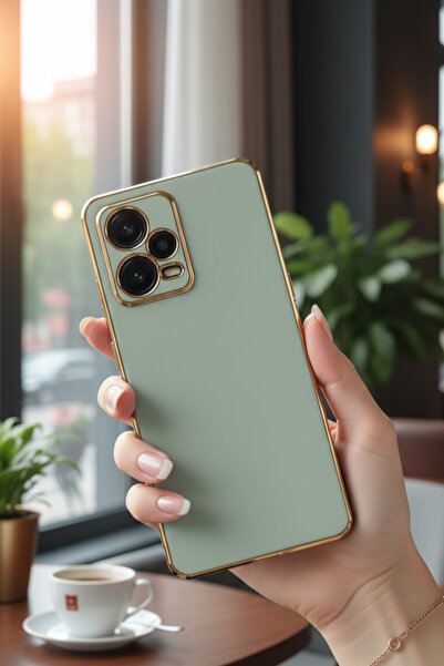 AQUA AKSESUAR Xiaomi Redmi Note 12 Pro Plus Uyumlu Parlak Altın Kenarlı Kamer...