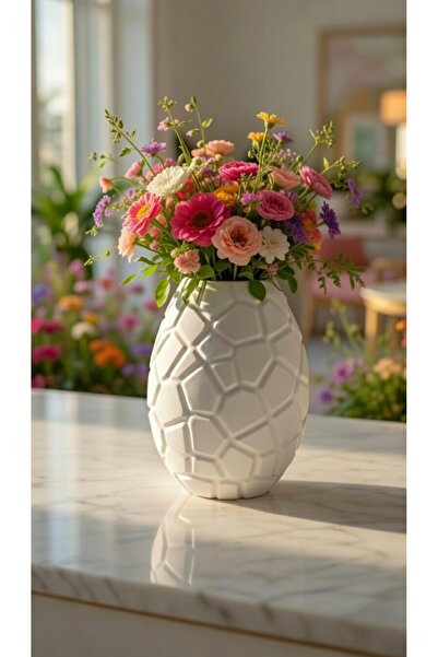 teknotrust Dekoratif Geometrik vazo,Çeyiz için vazo,Hediyelik Vazos, Çiçek Da...