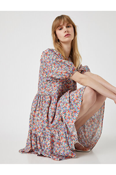 Koton Γυναικείο φόρεμα με κόκκινο σχέδιο 1YAK88927PW