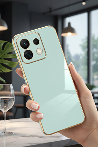 AQUA AKSESUAR Xiaomi Redmi Note 13 Pro 5G Uyumlu Parlak Altın Kenarlı Kamera ...