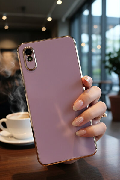 AQUA AKSESUAR Xiaomi Redmi 9A Uyumlu Parlak Altın Kenarlı Kamera Korumalı Day...