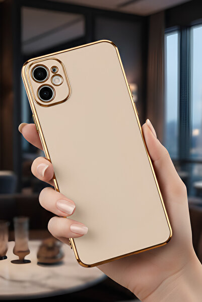 AQUA AKSESUAR Samsung Galaxy A05 Uyumlu Parlak Altın Kenarlı Kamera Korumalı ...