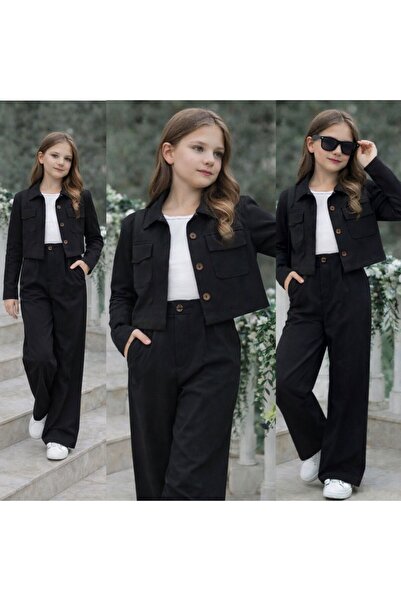 KOKOŞ BEBEK Set cămașă și jachetă pentru fetiță - 9/16 ani - 31406 (Mâneci lu...