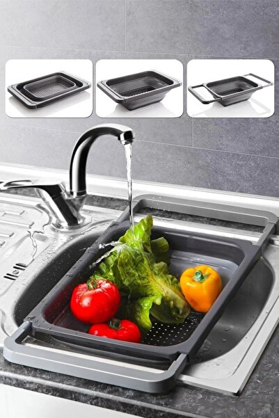 Mulina Home Katlanabilir Dikdörtgen Lavabo Süzgeci Antrasit