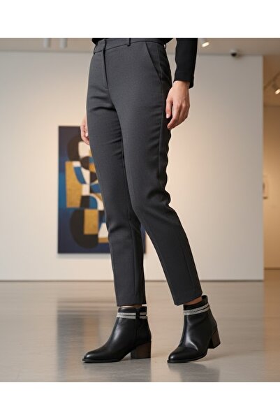 Mammamia - Günlük Topuklu Siyah Kadın Bot - Klasik Modern - D25Kb-4315