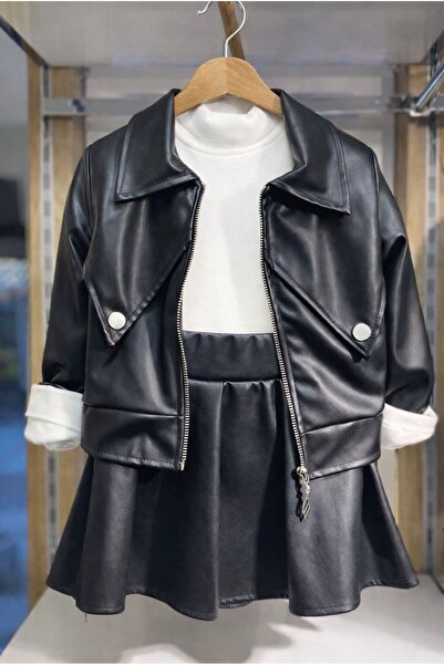 KOKOŞ BEBEK Δερμάτινο Σετ Φούστας για Κορίτσια 3 Τεμαχίων - Ηλικία 3/12 ετών ...