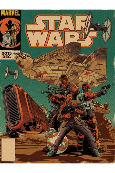 Caph Design Star Wars Çizgi Roman Kapağı Vintage Kraft Poster - 33x48cm