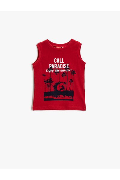 Koton Written Tank Top Cotton Printed