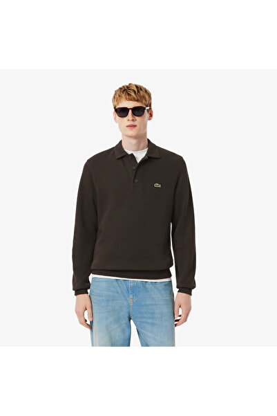 Lacoste Ribbed Cotton Polo Collar Sweatshirt - SH5781-00-SKB