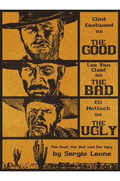 Caph Design Iyi Kötü Çirkin Vintage Kraft Poster - 33x48cm