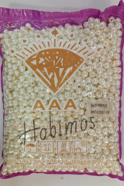 Hobimos 500gr 8mm mărgele de perle din plastic de calitate A, culoare crem, m...