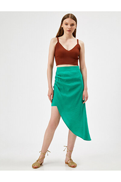 Koton Fustă verde pentru femei Skirtly Yours Styled By Melis Agazat Fustă asi...