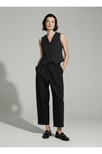 FEG STORE 100% Cotton Front Double Pleated Pants