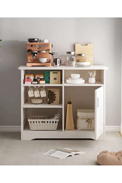 AGD ركن القهوة خزانة قهوة MDF بسعة تخزين كبيرة لغرفة المعيشة أو المكتب