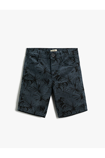 Koton Pantaloni scurți Yaprak cu imprimeu din bumbac, peste genunchi