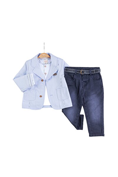 The-kid.co طقم صيفي لا ينتهي مكون من ثلاث قطع - أزرق