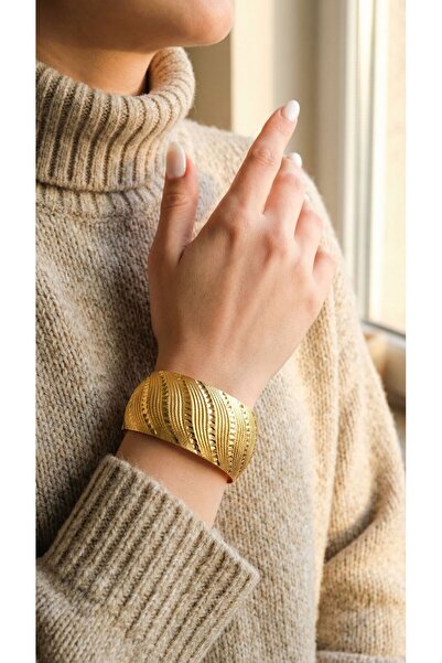 FerizZ İmitasyon Bilezik Altın Kaplama Rüzgar Model 3 cm BLZ-3083