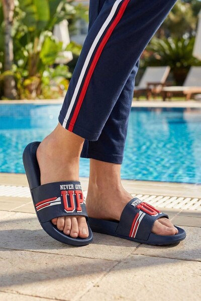 GEZER Men's Summer Pu Suitable for Wet Floor Home Bathroom Garden Pool Slippers