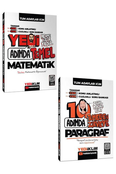 Yediiklim Yayınları Tüm Adaylar için 7 Adımda Temel Matematik Ve 10 Adımda Pa...