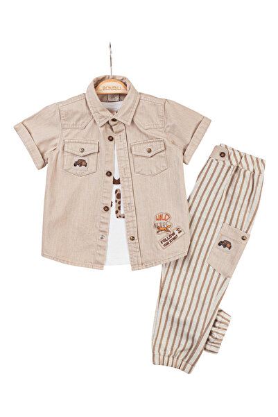 The-kid.co Wild Nature - Boys’ 3-Piece Set - Beige