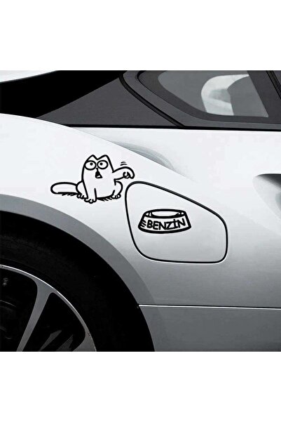 cnpromosyon Kedi Benzin Yakıt Depo Kapak Sticker, Araba, Oto, Etiket, Tuning,...