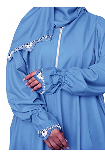 SDD Cool and heavy cotton prayer shawl with attached scarf, wide and comfortable