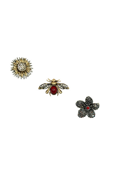 Goshıkı Arı Zambak Ve Ayçiçeği Temalı 3'lü Broş Seti