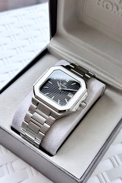 Homies ERKEK KOL SAATİ SPOR KARE KASA ÇELİK KORDON TAKVİMLİ HEDİYELİK KUTUSU ...