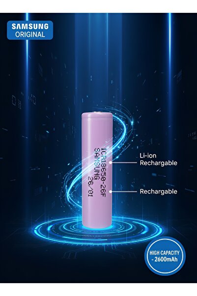 Samsung 18650 Pil 2600mAh 45 GR