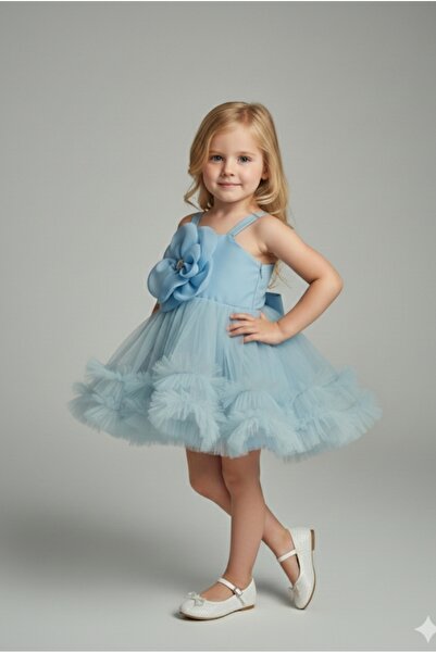 kent of kıds فستان سهرة مزين بالزهور وحزام خلفي مرن للفتيات الصغيرات والأطفال...