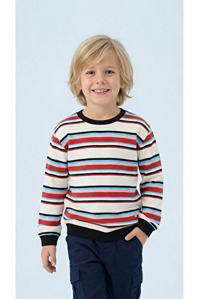WANEX Erkek Çocuk Uzun Kol İnce Sweatshirt - 15782 - Çizgili_