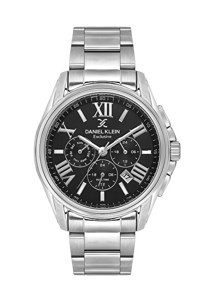 Daniel Klein ساعة رجالية حصرية من الفولاذ المقاوم للصدأ باللون الفضي DK.1.142...