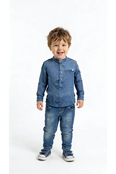 The-kid.co طقم بيترو جونيور هينلي - أزرق