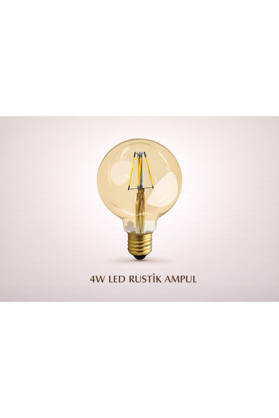 ACK G95 Rustik Led Ampul 2700K Sarı Işık 360lm 4W E27