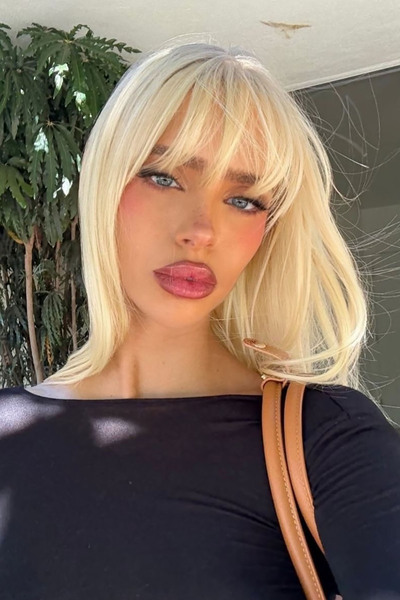 TAKIŞTIR Kadın Sarı Kısa Kenarlı Takma Kahkül Fiber Saç 6131