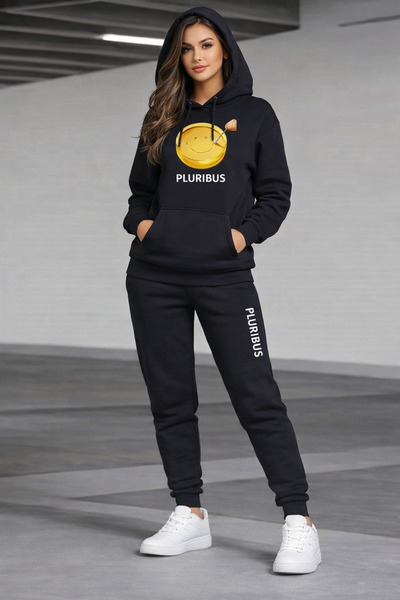 HerTarzınTrendi Set de trening și pantaloni de jogging PLURIBUS cu model Smil...