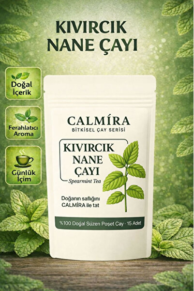CALMİRA Kıvırcık Nane Çayı 15 Süzen Poşet / Spearmint Tea / Pcos & Sindirim D...