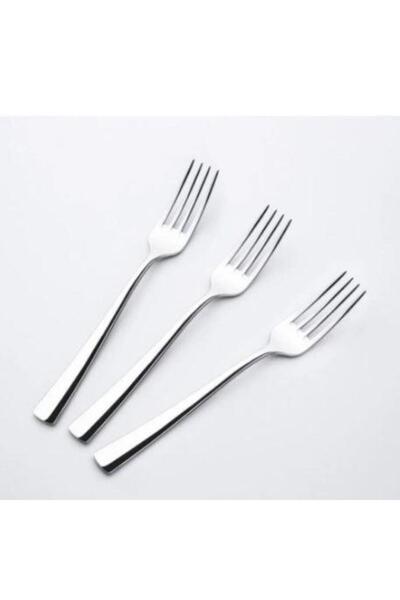 Nehir Fiesta Paslanmaz Çelik Tatlı Çatalı Sade 3'lü Jelatinli