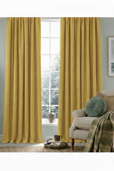 NS Ehli Tacir Perdele pentru soare, galben muștar, rezistentă la lumină, opac...