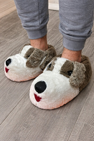 Akınal Bella kahve renkli erkek ev içi hayvanlı panduf