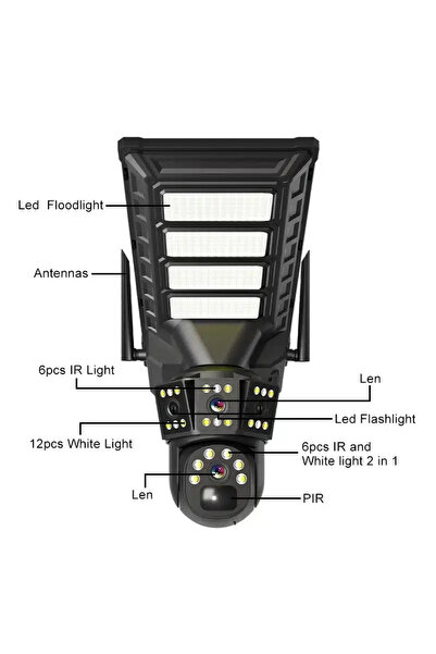 OEM Camera Proiector Solar 300W – Supraveghere Nocturnă cu Proiector Integrat