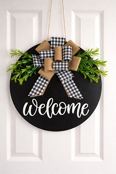 AŞIRCA Dekoratif kapı süsü siyah welcome