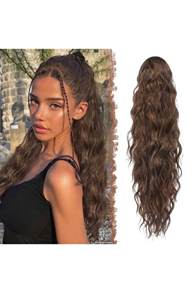 animis beauty Chocolate Brown hair ponytail, 60 cm, synthetic fiber with a lo...