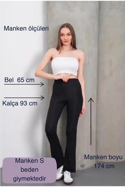 glanour Women's Black High Waist Slim Leg Tights
